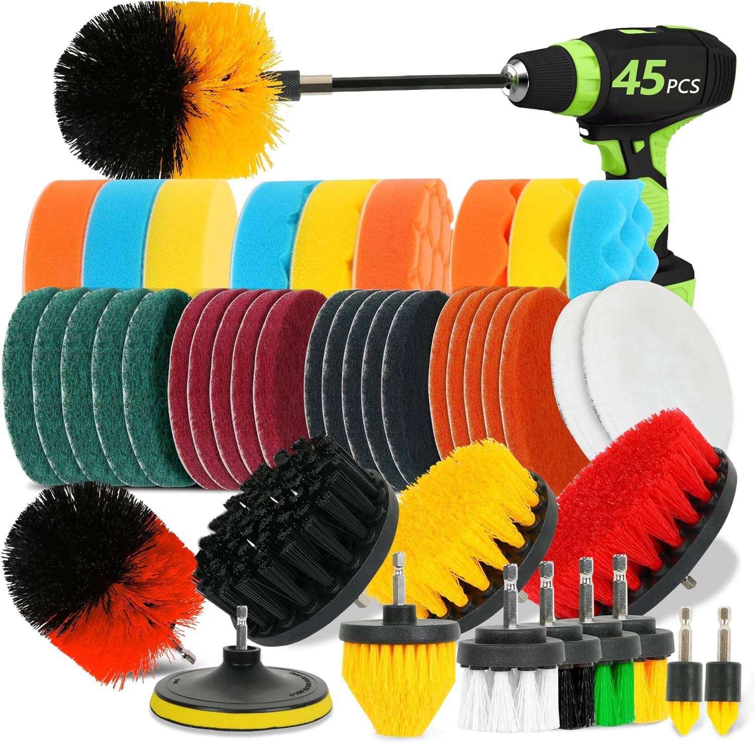 45 Piece Drill Scrub Brushes Cleaning Set