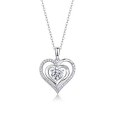 Necklace 1 Carat Moissanite Heart Pendant S925
