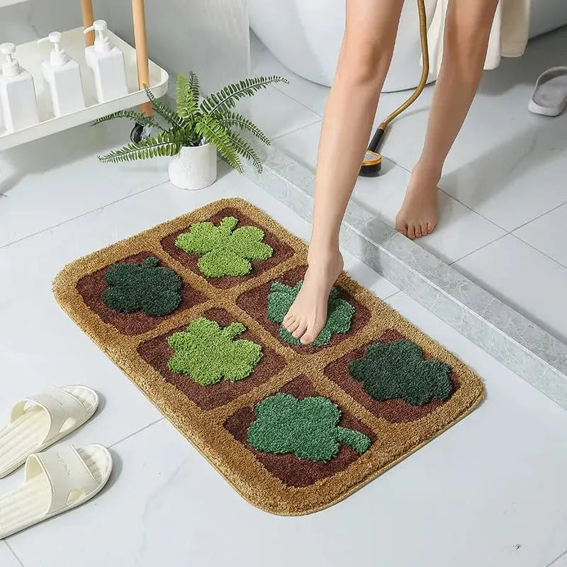 Non Slip Teal Bathroom Rug 20x32 Inches