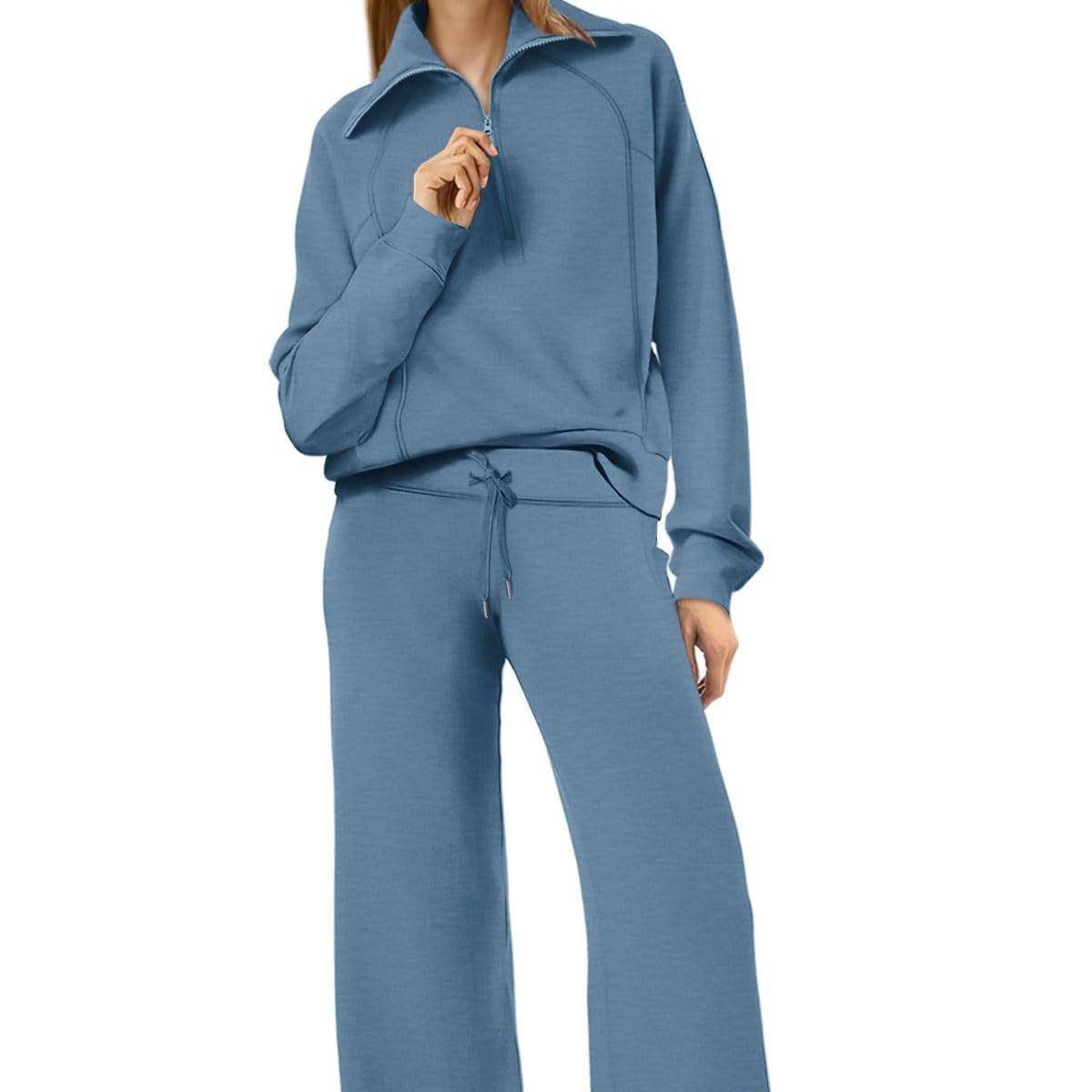 Sweat Suits Women Zip Up Hoodie Set Fall Casual Wear