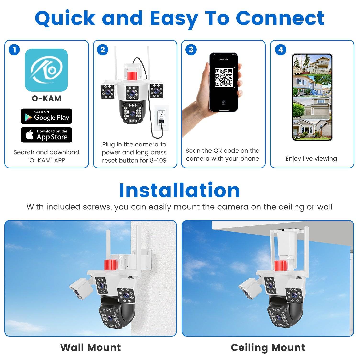 1080P Security Camera with Auto Tracking 360 View