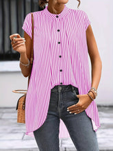 Striped Short Sleeve Shirt Casual Summer