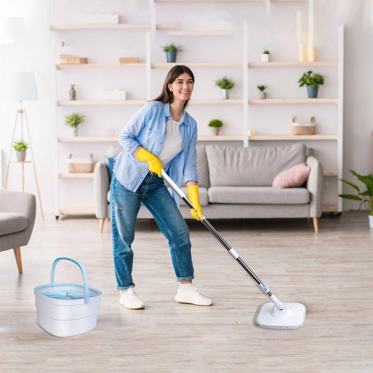 Spin Mop and Bucket Set for Effective Floor Cleaning