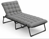 Outdoor Folding Chaise Lounge with Adjustable Backrest