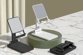 Tablet Stand and Phone Holder for Devices Up to 12.9 Inches