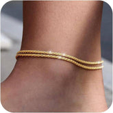 Women Waterproof Ankle Bracelet Adjustable Gold Silver