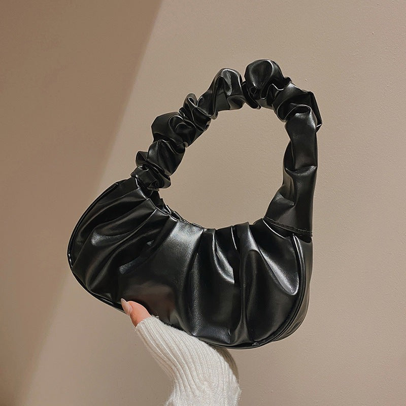 Women Cloud Pleated Shoulder Bag in Pure Color