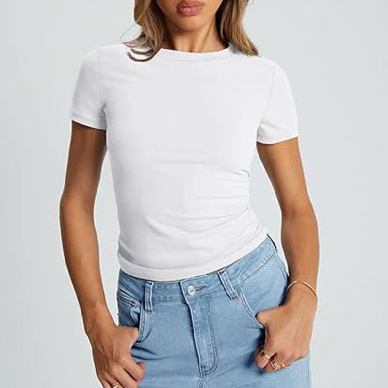 Womens Crewneck Slim Fit T Shirt For Summer Wear