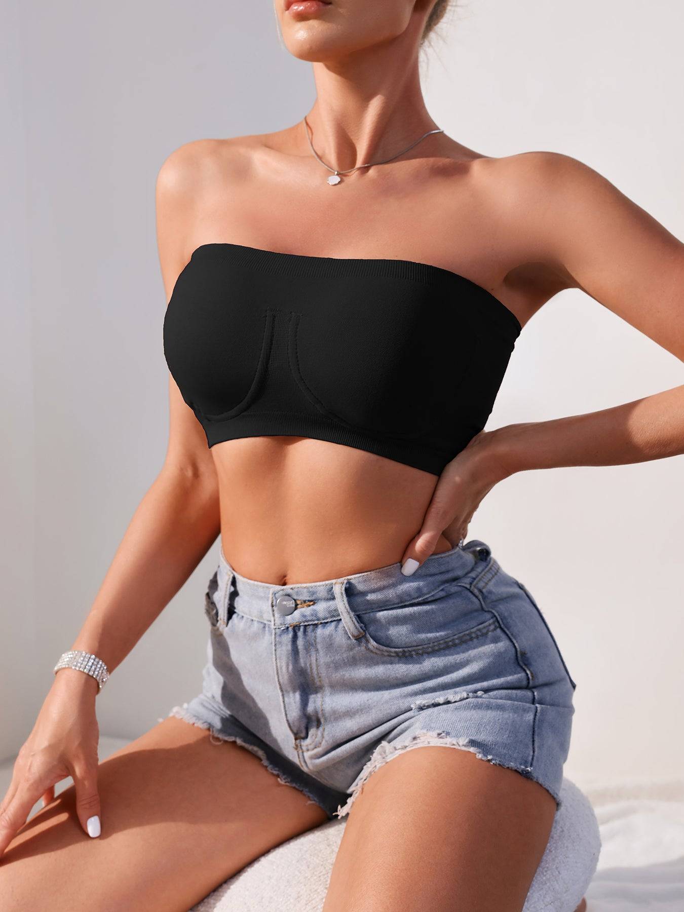 3PCS Strapless Seamless Bandeau Bras Set