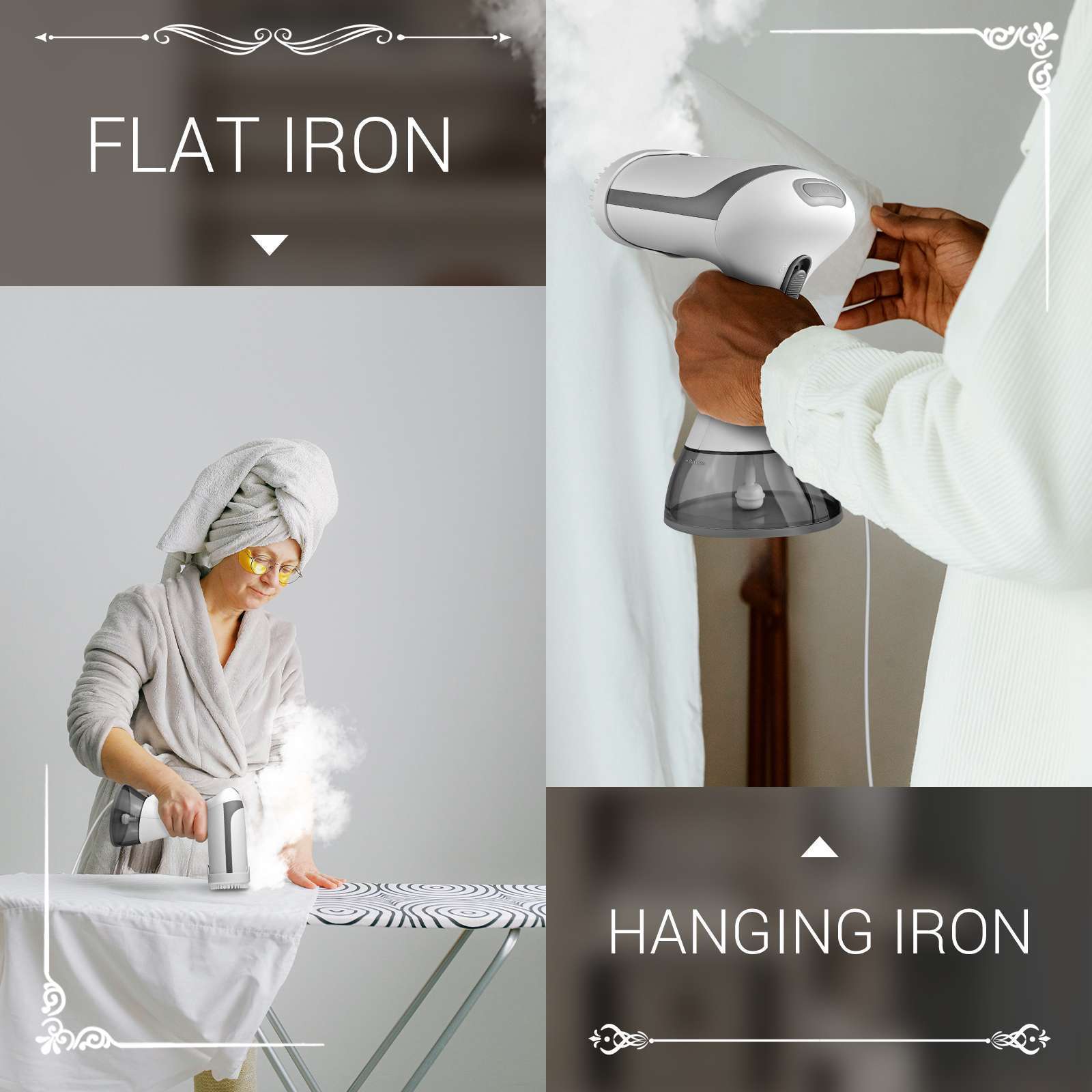 1500W Clothes Steamer With 300ml Tank And Fabric Brush