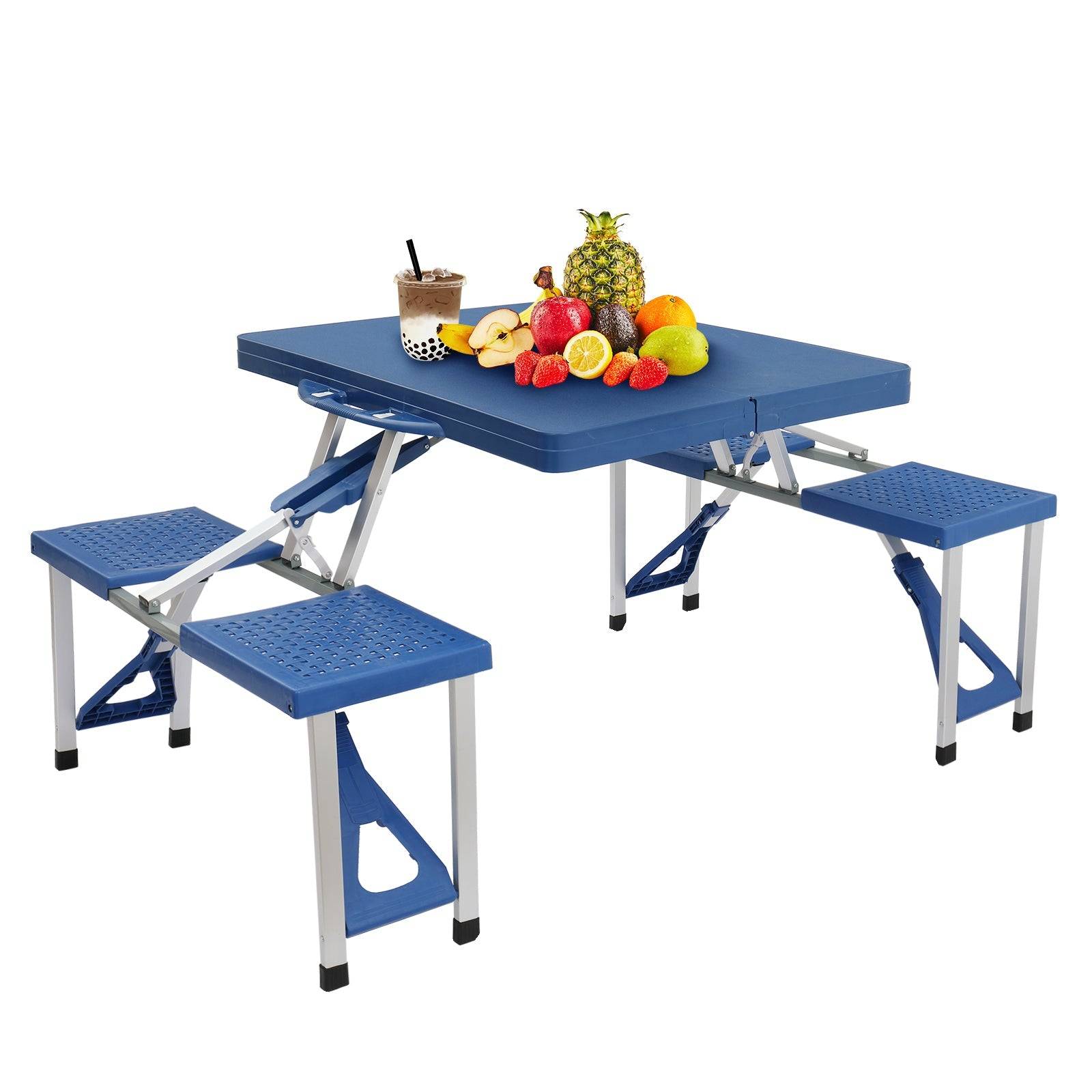 Folding Camping Table with Built-In Stools