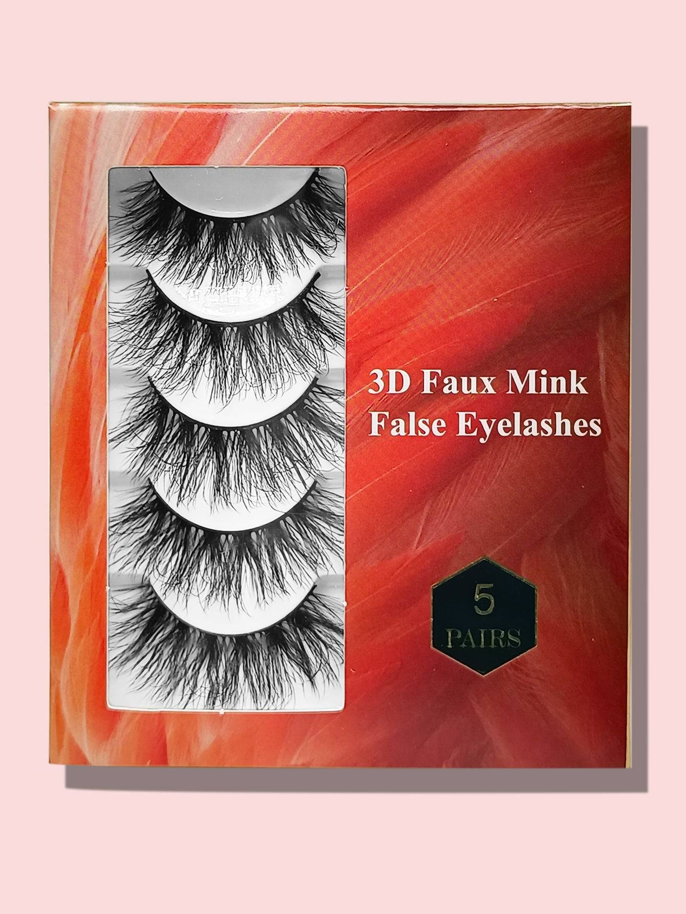 3D Faux Mink Eyelashes 10 Pairs Reusable Volume Set