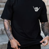 T Shirt Men Retro Rock Print Short Sleeve Casual Top