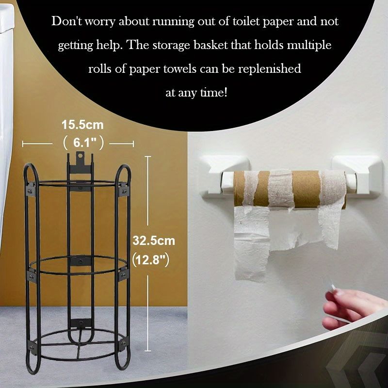 Freestanding Toilet Paper Holder With Storage Shelf