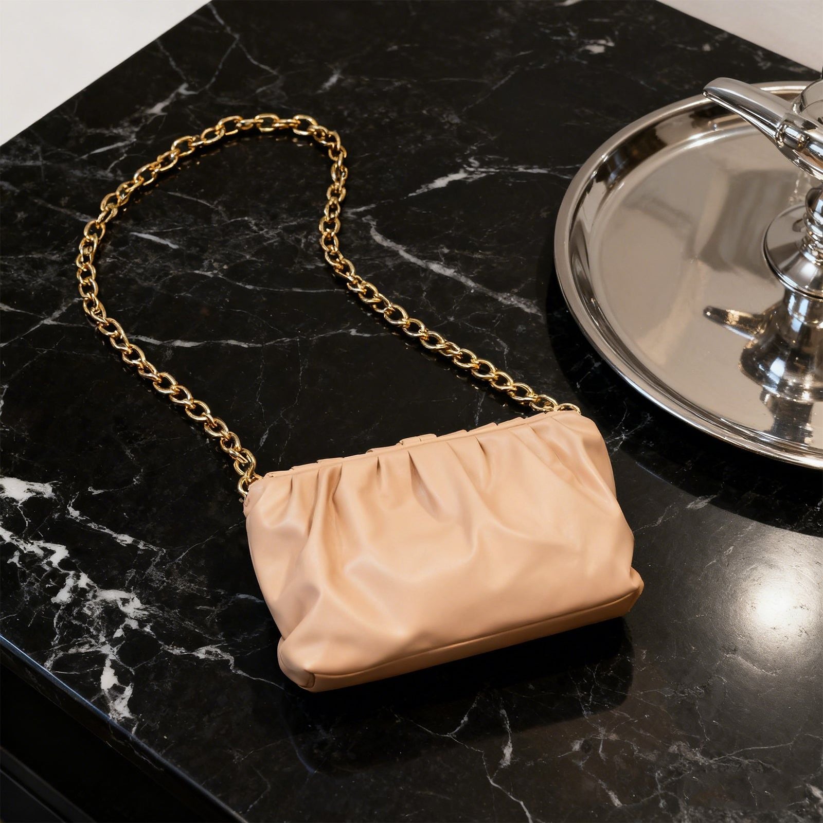 Khaki Fashion Handbag by Yunduo for Women