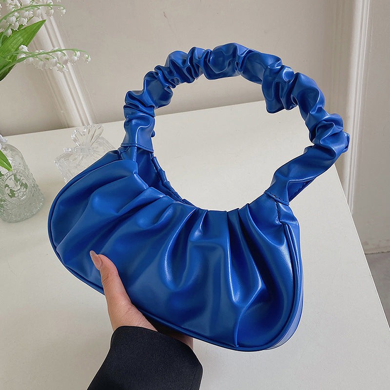 Women Cloud Pleated Shoulder Bag in Pure Color