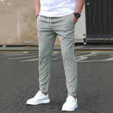 Mens Straight Leg Cropped Pants with Slim Fit Design