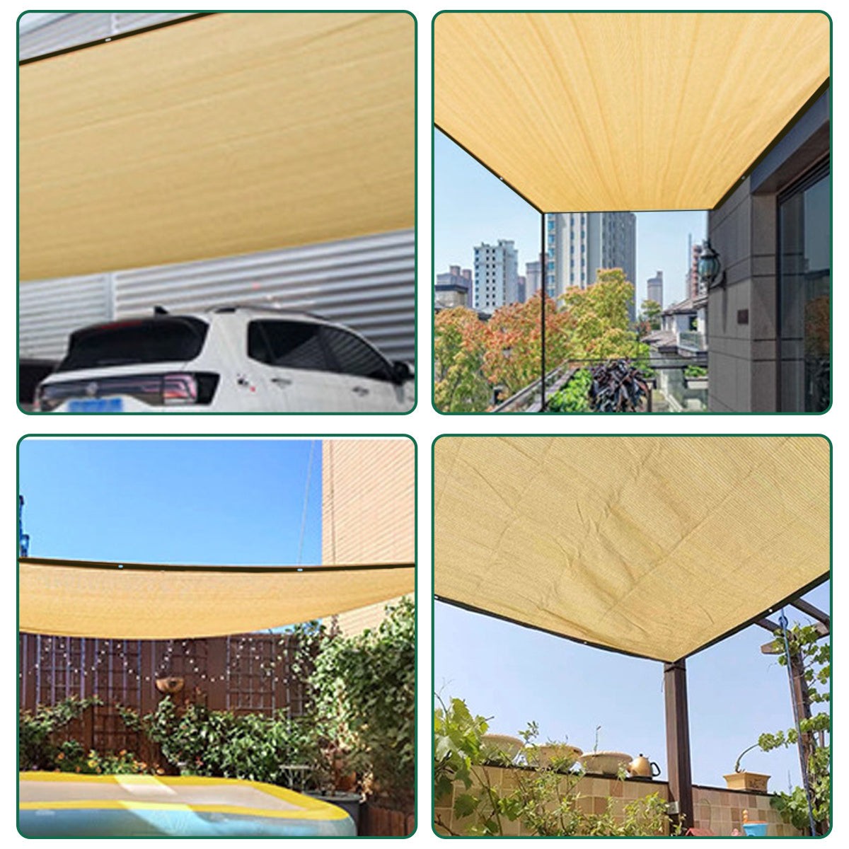 Awning Outdoor Sunshade Net 3x4M Breathable UV Canopy