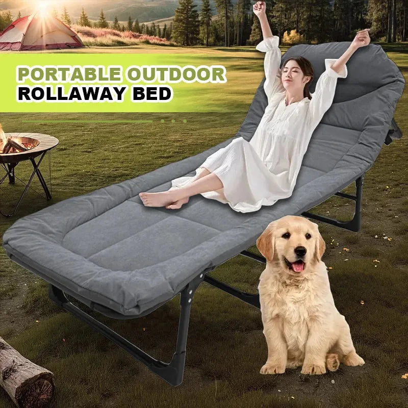 Portable Adjustable Folding Bed with Support Frame