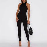 Women Halter Backless Slim Fit Jumpsuit