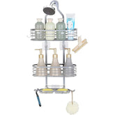 Shower Caddy Over Head Rustproof Storage Rack With Hooks