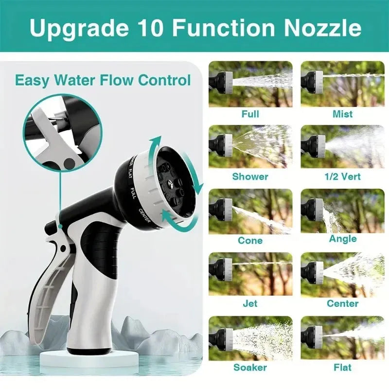Stainless Steel Garden Hose With Adjustable Nozzle