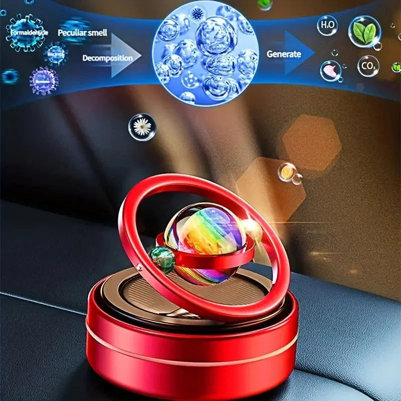 Solar Car Air Freshener with Rotating Aromatherapy Plus