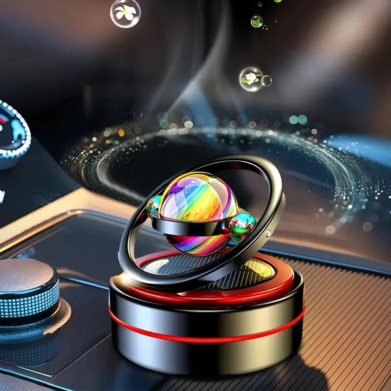 Solar Car Air Freshener with Rotating Aromatherapy Plus