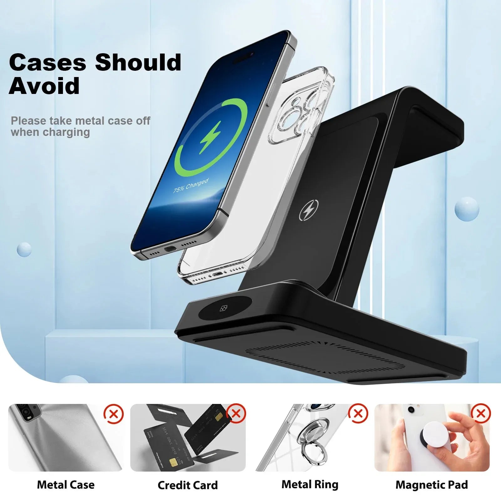 3 in 1 Magnetic Charging Station with Fast Wireless Design