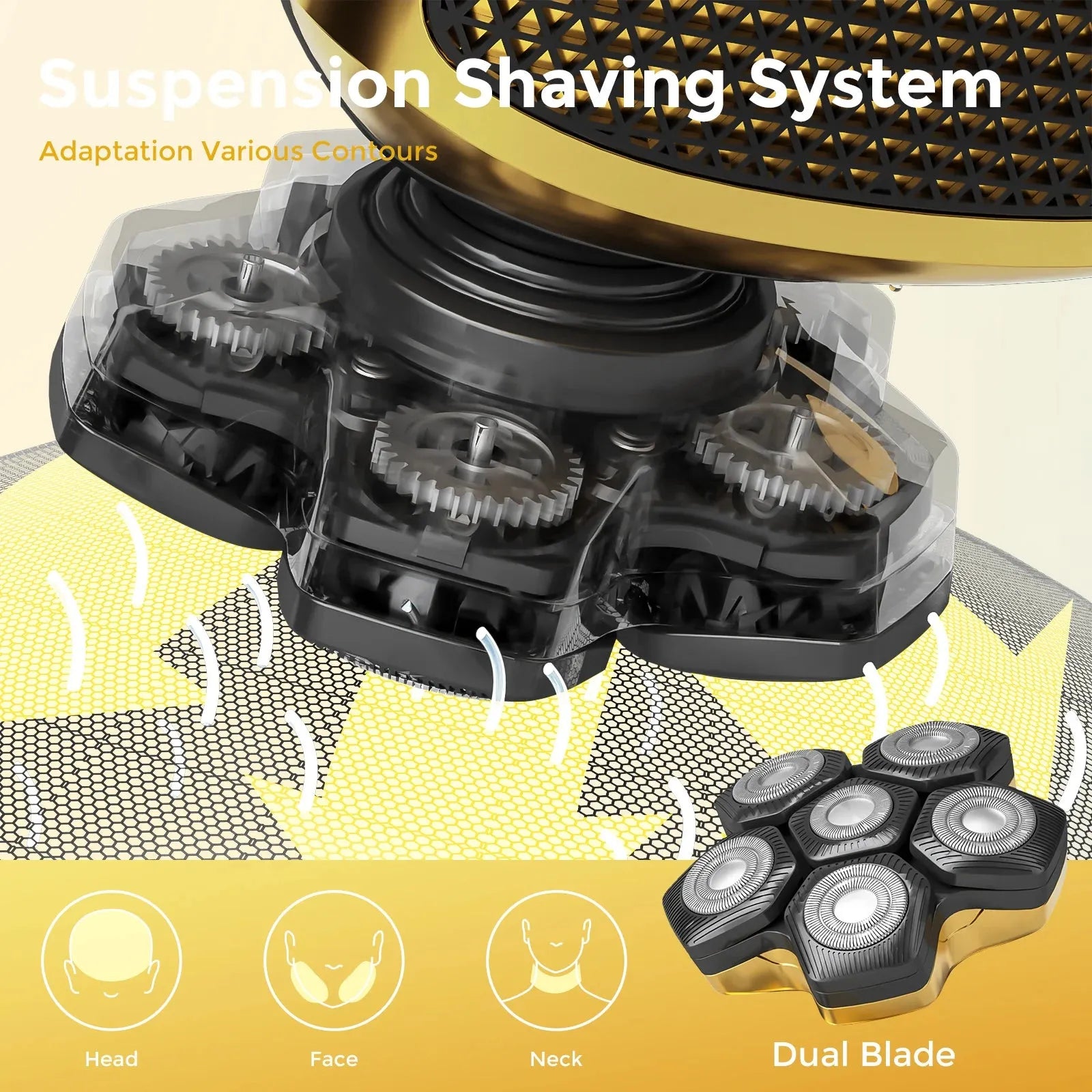 6D Floating Electric Razor for Men with Wet Dry Shaving