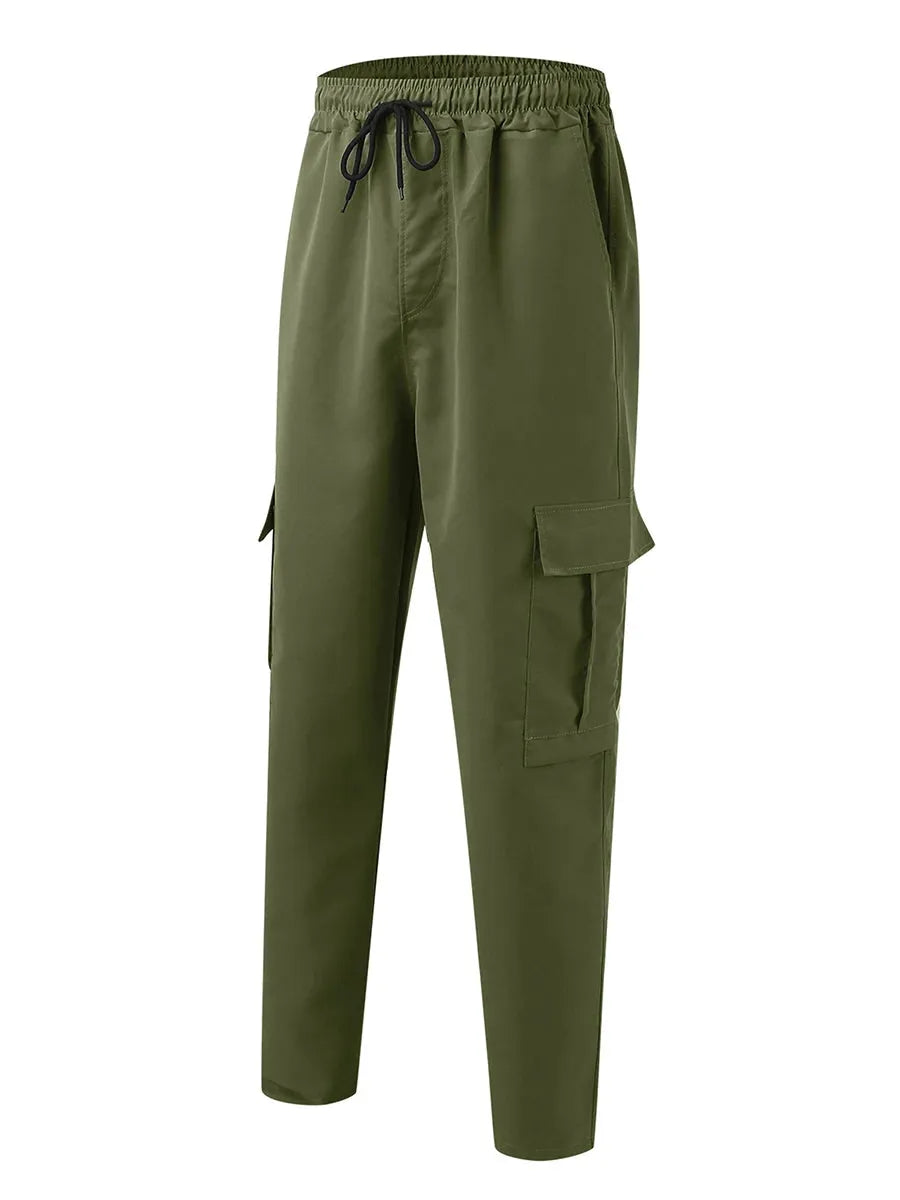 Men’s Cargo Pants Loose Fit With Drawstring And Pockets