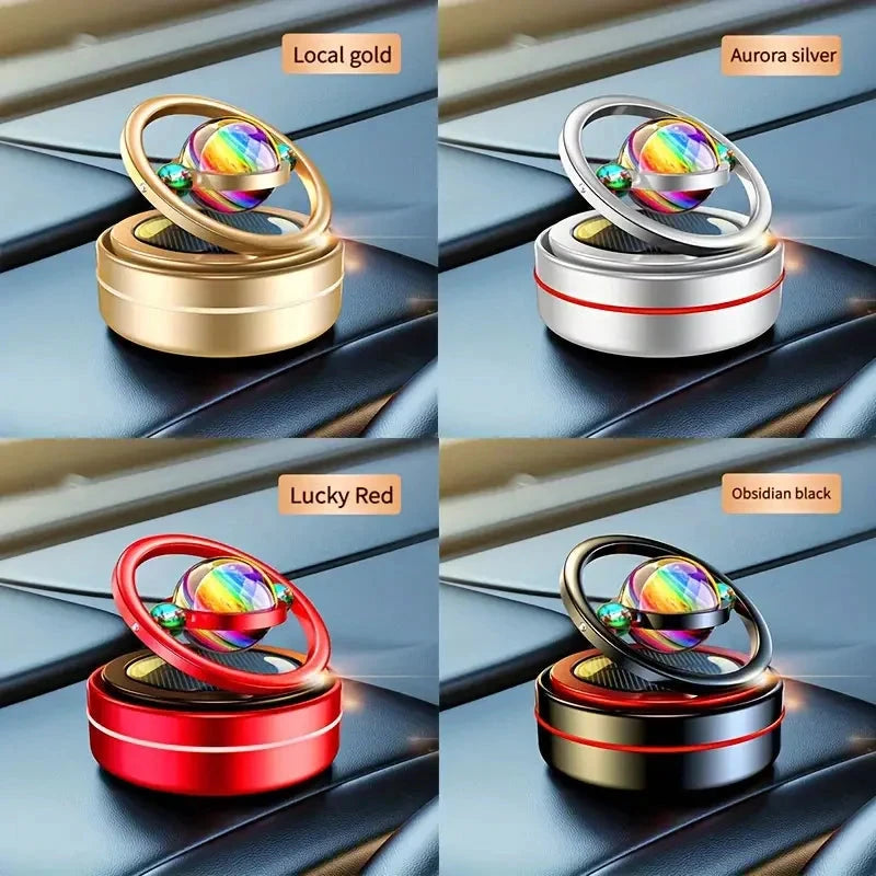 Solar Car Air Freshener with Rotating Aromatherapy Plus