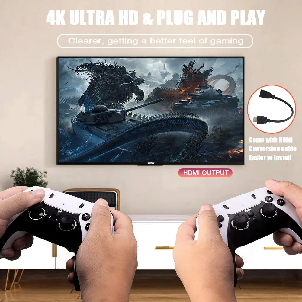 GD10 Pro Retro Game Console Stick 4K with Dual Wireless Pads