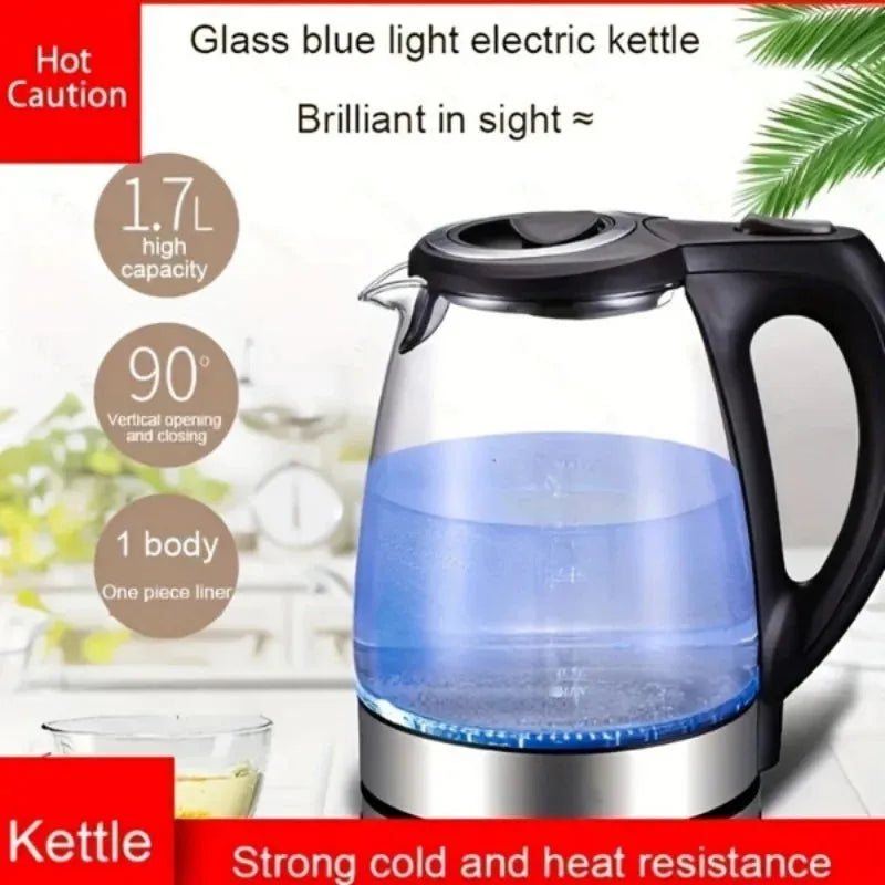 1.7L Glass Electric Kettle with Stainless Steel Filter