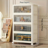 Stackable Storage Cabinet with Doors and Wheels for Home Use