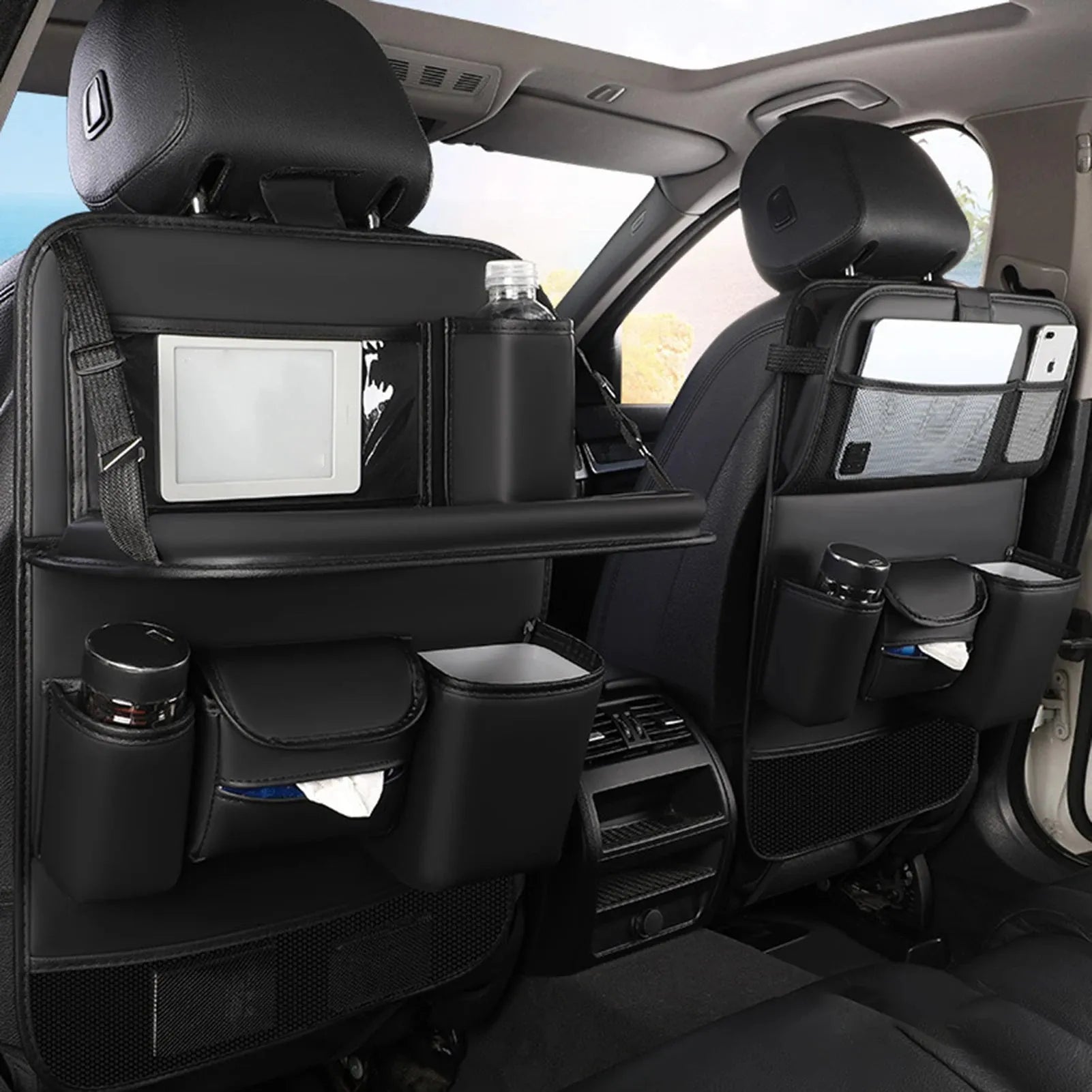 Folding Backseat Car Organizer with Multiple Pocket Storage