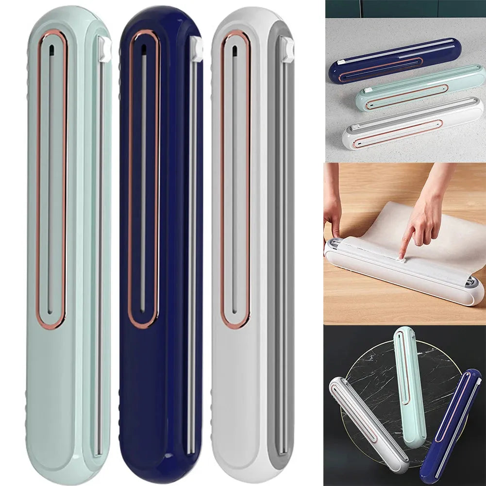 Magnetic Plastic Wrap Dispenser with Slide Cutter