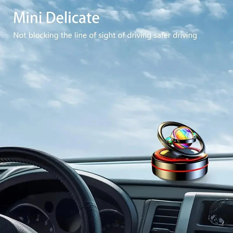 Solar Car Air Freshener with Rotating Aromatherapy Plus