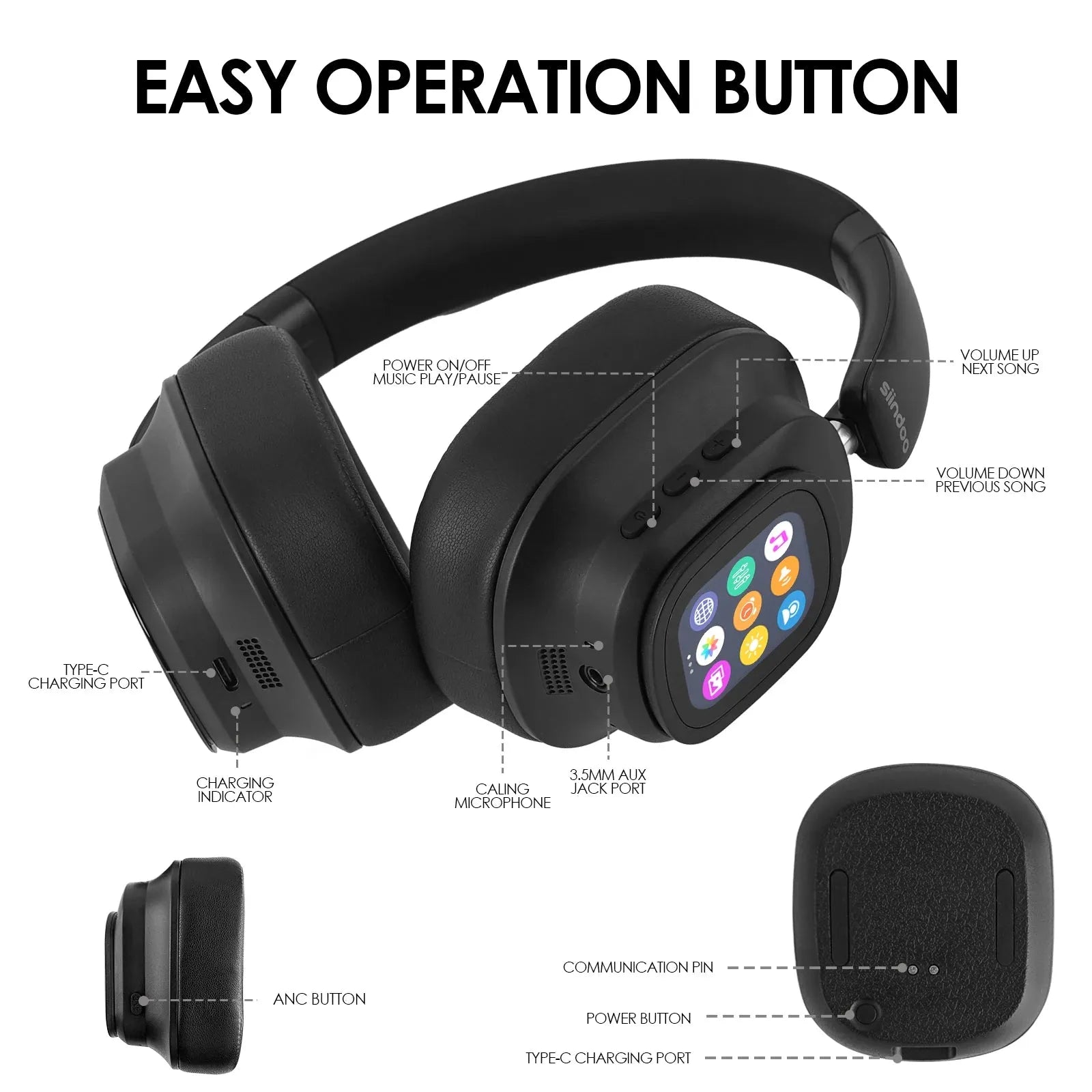 ANC930Plus ANC Headphones with Touch Controls