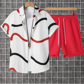 Shirts Set Men Printed Button Down 2 Pack With Pants