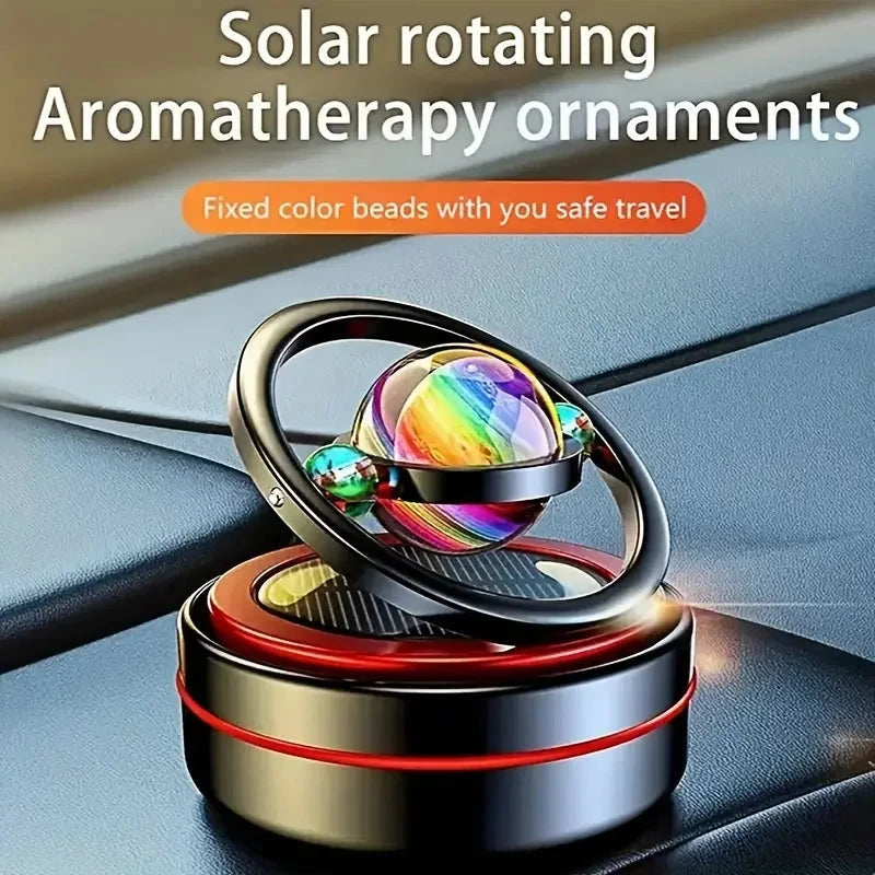 Solar Car Air Freshener with Rotating Aromatherapy Plus