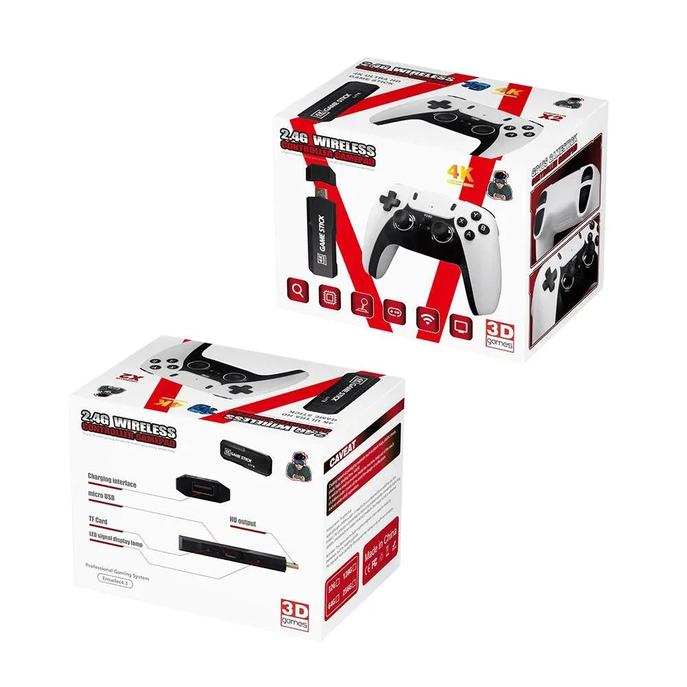 GD10 Pro Retro Game Console Stick 4K with Dual Wireless Pads