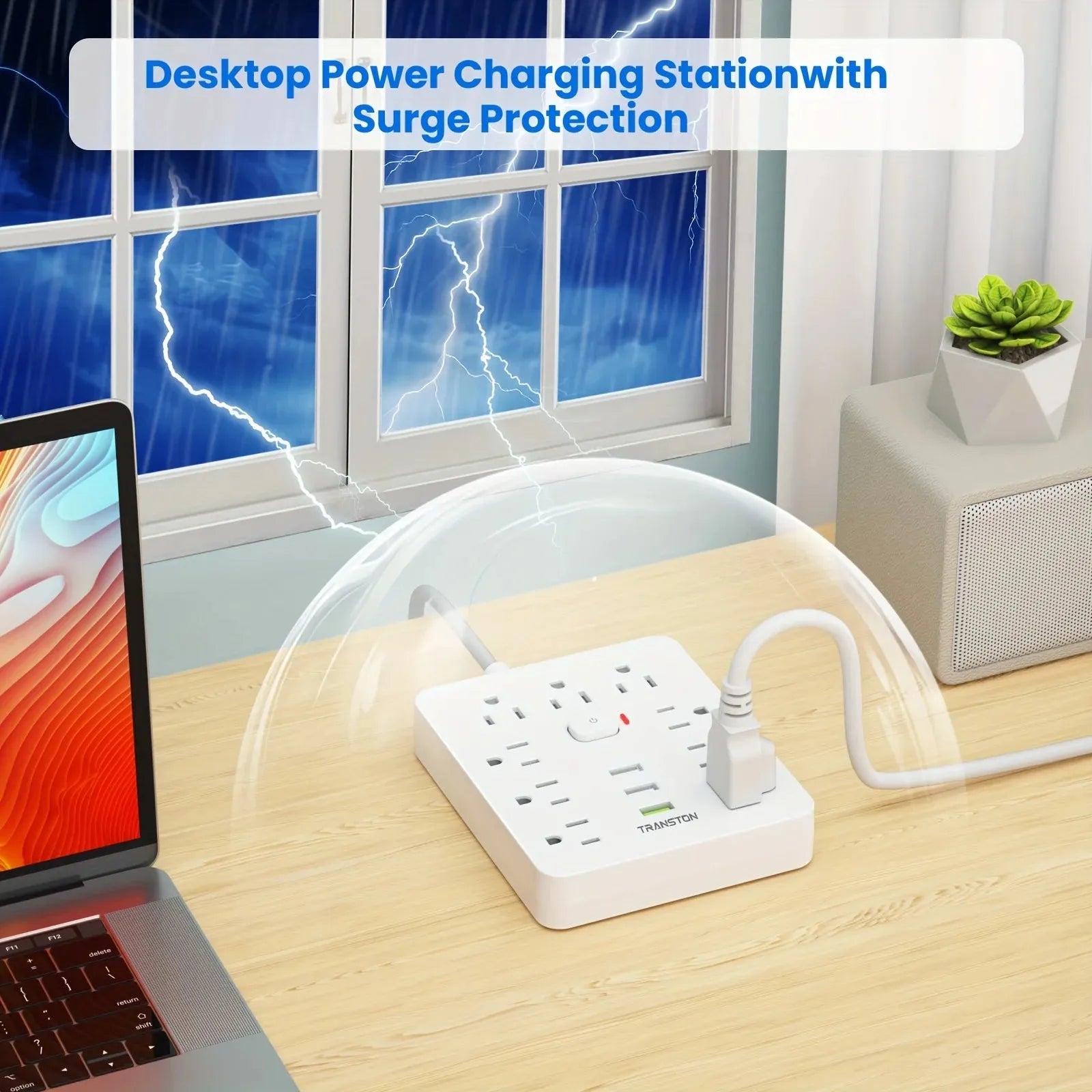 Power Strip Surge Protector 9 Outlets With USB And 5ft Cord