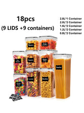 Airtight Food Storage Containers 18pc Set With Labels