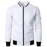 Lightweight Jacket Men Zip Up Stand Collar Contrast Detail