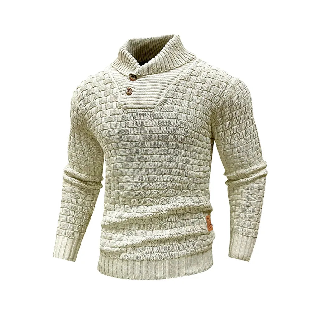 Men’s Knitted Sweater With Crew Neck And Ribbed Edges