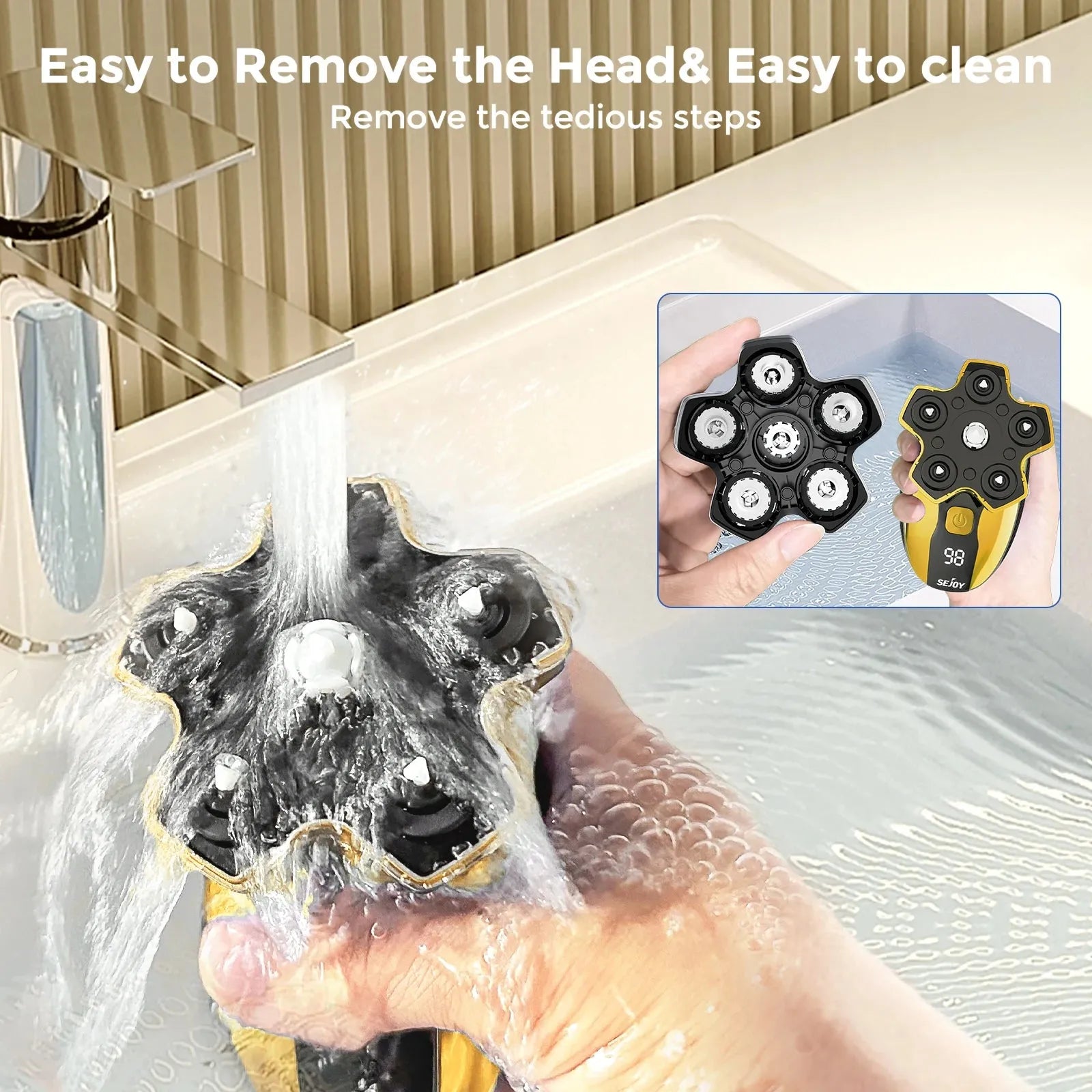 6D Floating Electric Razor for Men with Wet Dry Shaving