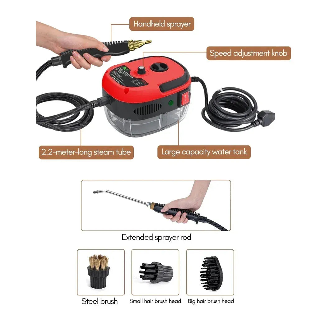 Portable 2500W Steam Cleaner with High Pressure Design