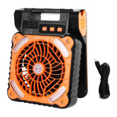 Solar Powered Camping Fan With LED Light And 4 Speed Motor