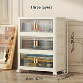 Stackable Storage Cabinet with Doors and Wheels for Home Use